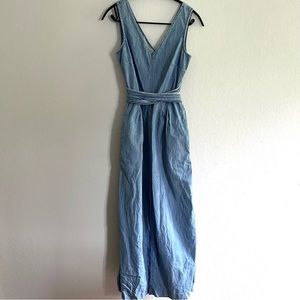 J Crew Wrap Jumpsuit Chambray Blue